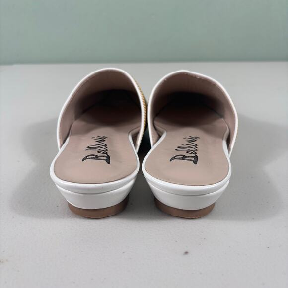 Bellini Festive Women Size 6M White Pointed Toe Woven Casual Slide Mule Sandals - Picture 7 of 10